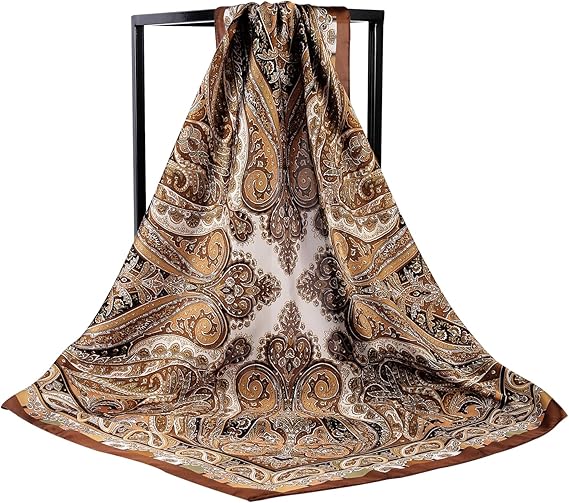 1 Pcs 27.5 Inches Satin Head Scarf Silk Like Hair Scarf Stain Bandana Hair Wrap Neck Scarf for Women