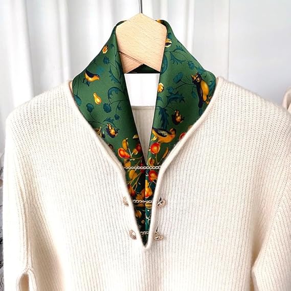 100% Mulberry Silk Square Scarf for Hair-25.6" X25.6'' Women Men Natural Silk Neckerchief Digital Printed Headscarf