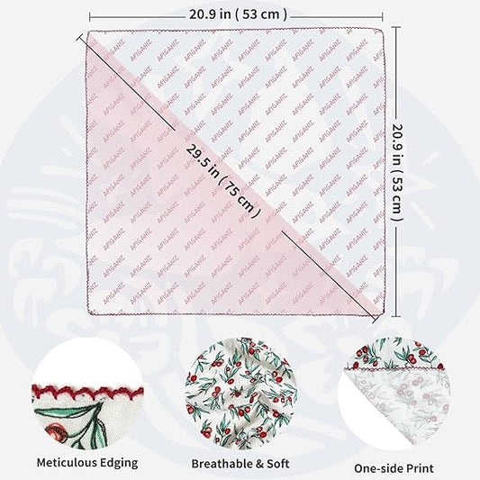 21"x21" Cotton Bandana for Women, Super Soft Textured Fabric, Kerchief, Neck Scarf for Women, All-Occasion Gift