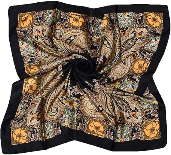 4Pcs Silk Head Scarves for Women Satin Hair Scarf 35”Large Square Bandana Silk Like Neck Scarf Shawl