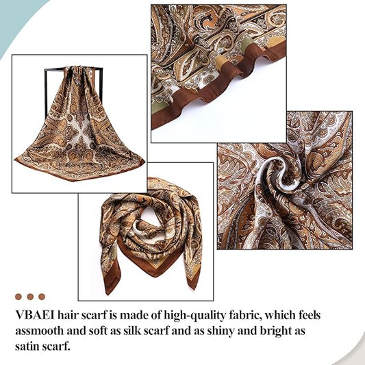 1 Pcs 27.5 Inches Satin Head Scarf Silk Like Hair Scarf Stain Bandana Hair Wrap Neck Scarf for Women