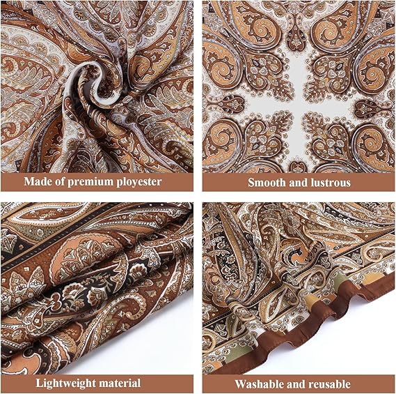 1 Pcs 27.5 Inches Satin Head Scarf Silk Like Hair Scarf Stain Bandana Hair Wrap Neck Scarf for Women